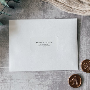 Adressetiketter för chic Typografi-Bröllop OSA