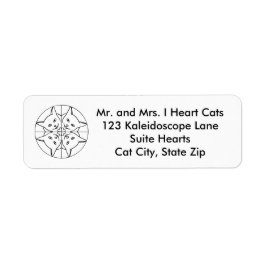 Adressetiketter för Cute Heart Kaleidoscope Cats Returadress Etikett
