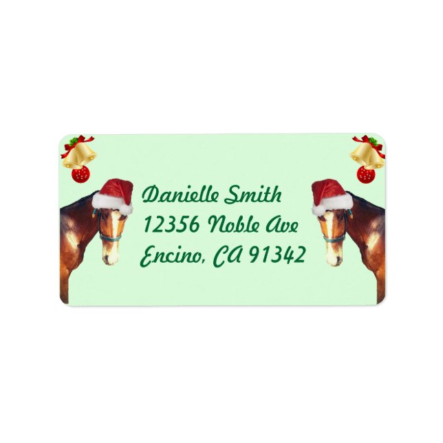 Adressetiketter för Cute Horse Jul (Framsidan)