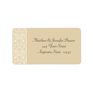 Adressetiketter för Ecru & Cream Damask-kuvert