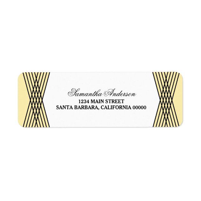 Adressetiketter för Elegant av gult Returadress Etikett (Framsidan)