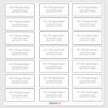 Adressetiketter för elegant Bröllop Guest Klistermärken<br><div class="desc">Adressetiketter för Bröllop Guest-skript i elegant med minimalistisk . Den här designen har ett klassiskt teckensnitt i handskrivet skript stil; anpassadet färg och storlekar. Det finns 21 adress i lakan. Kontakta oss på cedarandstring@gmail.com om du behöver hjälp med designen eller matchande produkter.</div>