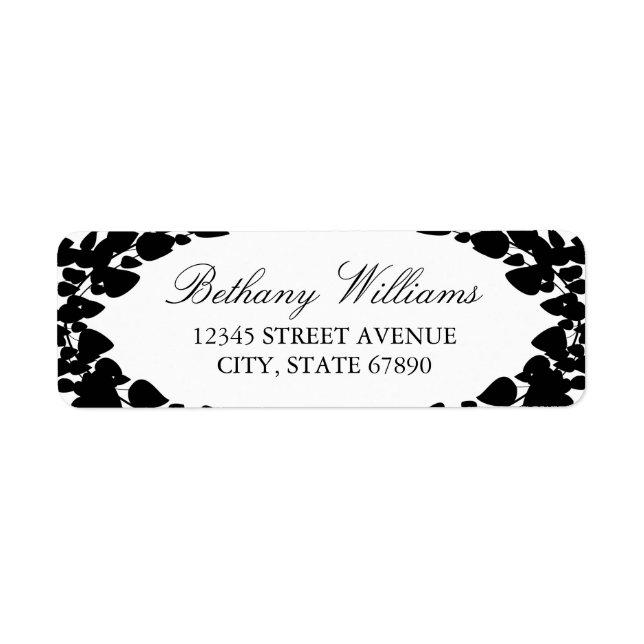 Adressetiketter för elegant Löv Returadress Etikett (Framsidan)