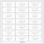 Adressetiketter för enkel svartvitt klistermärken<br><div class="desc">För en 14" x14" lakan blir varje dekal cirka 2" x4, 6 ". Varje dekal för en lakan på 8" x 8 " kommer att vara cirka 1" x 2, 6 ". Observera att när lakan-storleka minskar kommer även storleka för teckensnitt att minska i motsvarande grad. Designad att samordna med...</div>