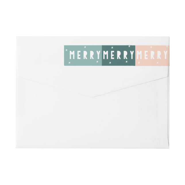 Adressetiketter för färgblockerad MERRY MERRY MERR Etikettband (Baksidan)