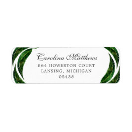 Adressetiketter för fet Löv | MÖRK GRÖNT Returadress Etikett