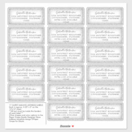 Adressetiketter för gästmeddelanden Modern Silver Klistermärken
