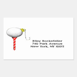 Adressetiketter för golfjulen rektangulärt klistermärke