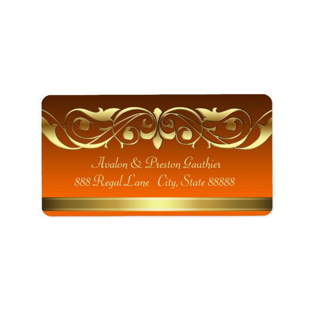 Adressetiketter för Grand Duchess Orange Guld Rull (Framsidan)