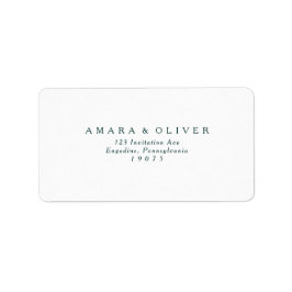 Adressetiketter för grönt Typografi-Bröllop OSA