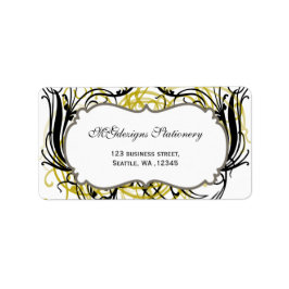 adressetiketter för guld, svart och vit Chic för f