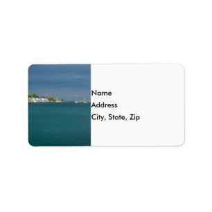Adressetiketter för hamnen i Mackinac