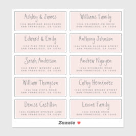 Adressetiketter för handskriven Bröllop-gäst Klistermärken