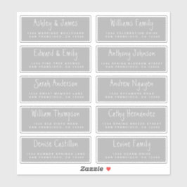 Adressetiketter för handskriven Bröllop-gäst Klistermärken