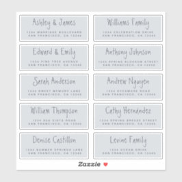 Adressetiketter för handskriven Bröllop-gäst Klistermärken