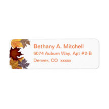 Adressetiketter för hösten Fall Löv