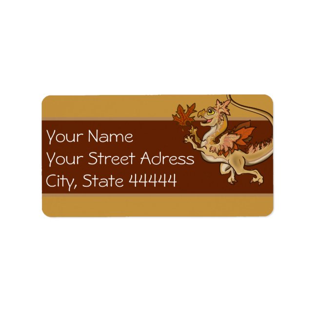 Adressetiketter för Höstlil i löv (Framsidan)