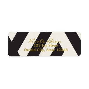 Adressetiketter för inbjudan till Black White Crea Returadress Etikett