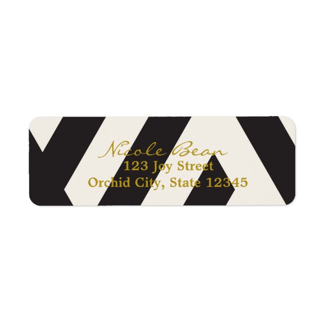 Adressetiketter för inbjudan till Black White Crea Returadress Etikett (Framsidan)