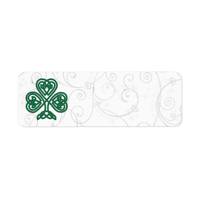 ADRESSETIKETTER FÖR IRISH SHAMROCK SYMBOL RETURADRESS ETIKETT (Framsidan)