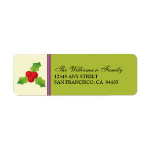 Adressetiketter för järnekbärhelgdag (limefrukt) returadress etikett