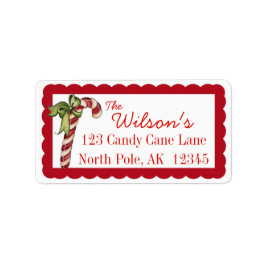 Adressetiketter för julgranar i candy cane anpassa