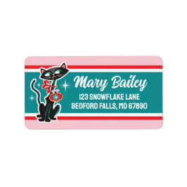 Adressetiketter för julkort i mitten av århundrade