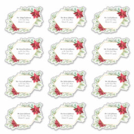 Adressetiketter för julkort med vattenfärg klistermärken