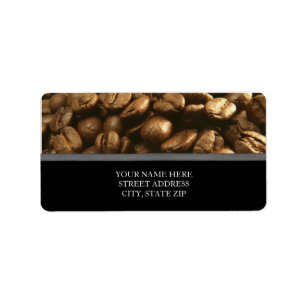 Adressetiketter för kaffebönor