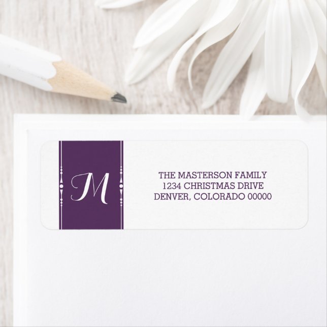 Adressetiketter för lila Chic Helgdag Returadress Etikett (Insitu)