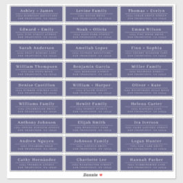 Adressetiketter för minsta blåa Bröllop-gäst för c Klistermärken