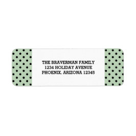 Adressetiketter för Mint Grönt Sweet Polka Dot-Hel Returadress Etikett