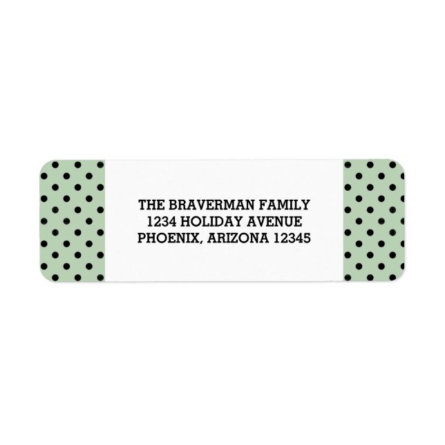 Adressetiketter för Mint Grönt Sweet Polka Dot-Hel Returadress Etikett (Framsidan)
