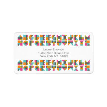 Adressetiketter för Modern Quilt Block Kärlek Brev