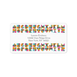 Adressetiketter för Modern Quilt Block Kärlek Brev