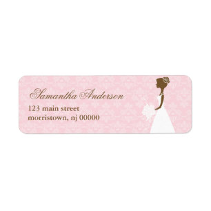 Adressetiketter för Möhippa av rosa Damask Returadress Etikett