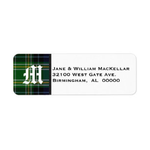 Adressetiketter för Monogram för MacKellar Returadress Etikett