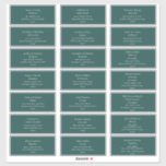 Adressetiketter för mörk blått Grönten Bröllop gäs Klistermärken<br><div class="desc">Dessa gästadressetiketter i bröllop i mörk blått grönt är perfekt för er klassiska, moderna minimalistiska neutralt i bröllop i mörk blått grönt. Utformningen har ett grundläggande minimiteckensnitt för contemporary och en delikat chicens formella skriptkalligrafi. Det är säkert att din pastellsaga faller, sommar, vår eller faller bröllop. Behålla den som den...</div>