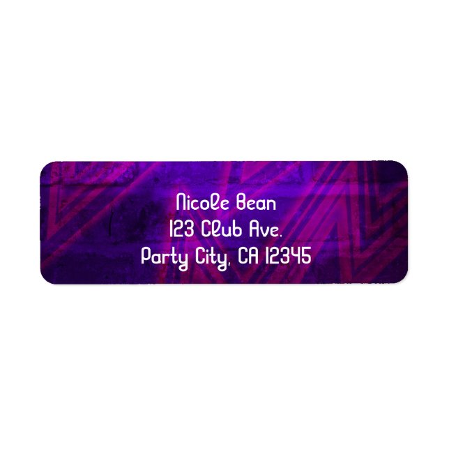 Adressetiketter för Neon Glow PARTY Birthday Klubb Returadress Etikett (Framsidan)