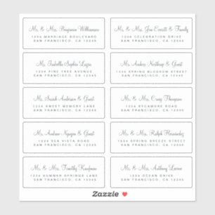 Adressetiketter för off-Black Calligraphy Bröllop Klistermärken