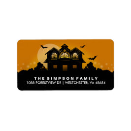 Adressetiketter för orange och svart hemlösa hus