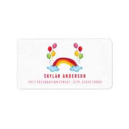 Adressetiketter för partiskt regnbåge och Roligt-b