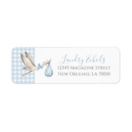 Adressetiketter för Preppy Southern Blue Stork Returadress Etikett