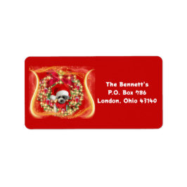 Adressetiketter för pudel-julklapp