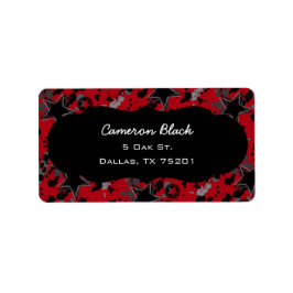 Adressetiketter för Red and Black Grunge Star-Anpa