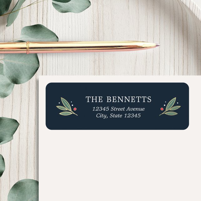 Adressetiketter FÖR REDIGERINGSBAR JULGLAS I FÄRG Returadress Etikett (Skapare uppladdad)