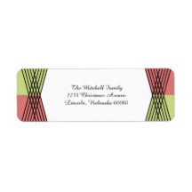 Adressetiketter för röd Grönt Färgfärgad deco-