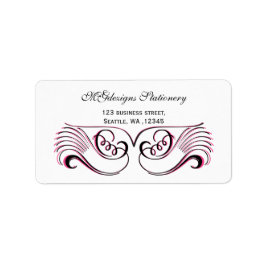 adressetiketter för rosa, svartvit Chic för företa