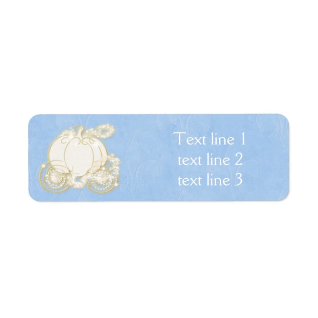 Adressetiketter för Royal av  Cinderella Blue Guld Returadress Etikett (Framsidan)
