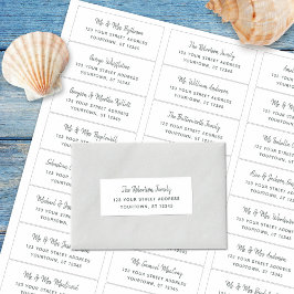 Adressetiketter för Rustic Minimal Script Bröllop Klistermärken